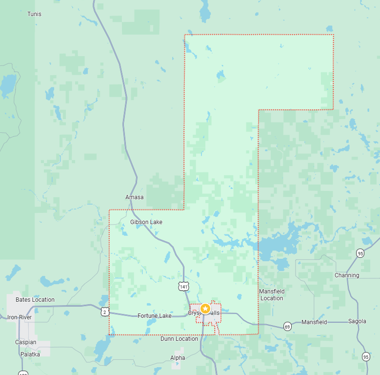 Crystal Falls Township Map Google Map of Crystal Falls Township